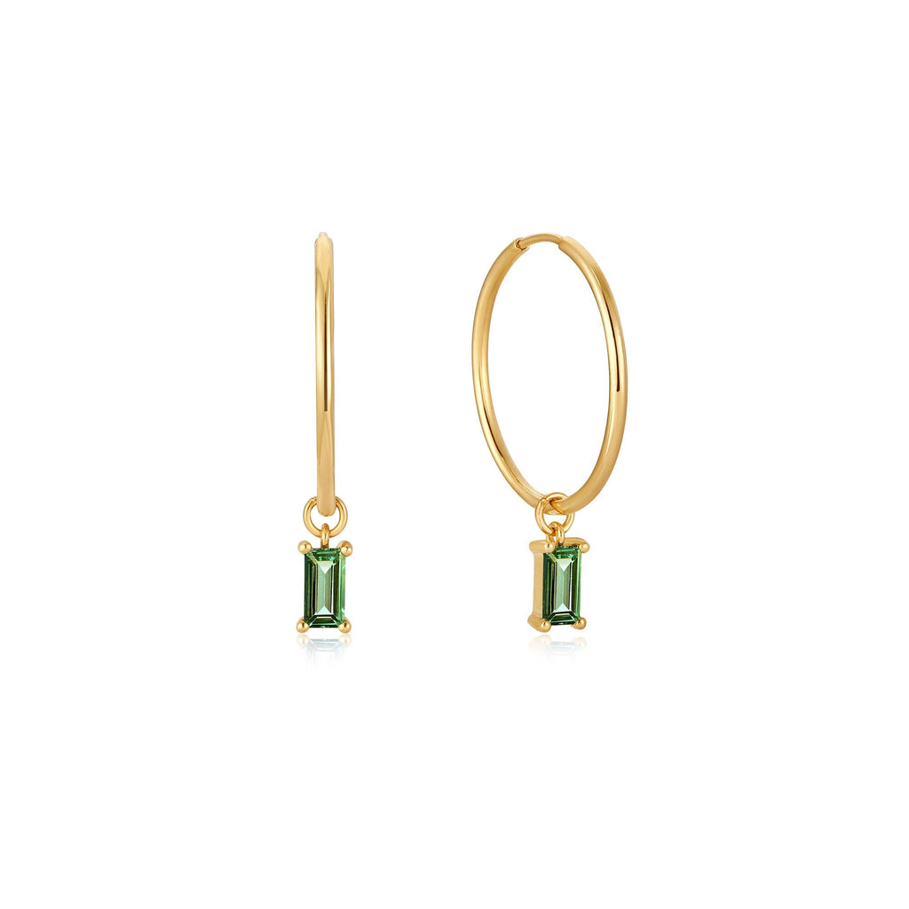 Ania Haie 14kt Gold Tourmaline Drop Mini Hoop Earrings Earrings Ania Haie   