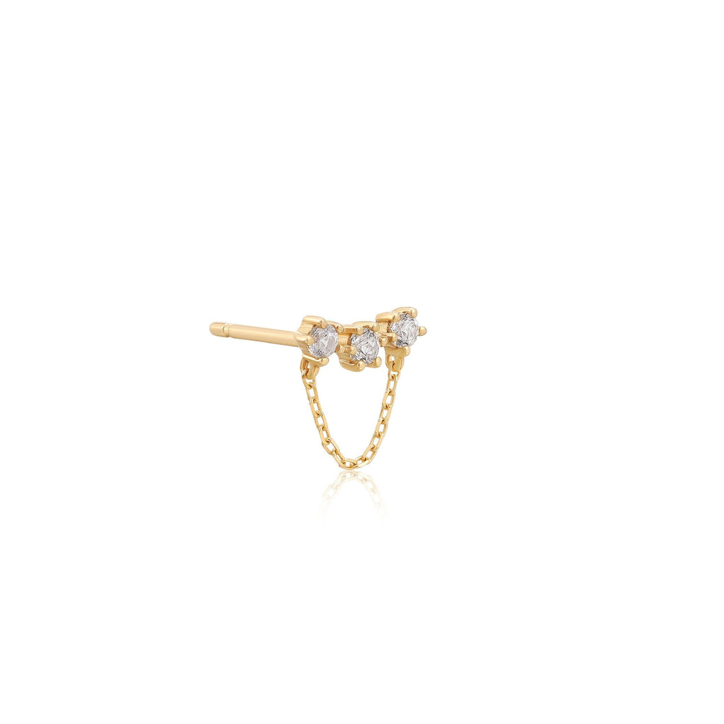 Ania Haie 14kt Gold White Sapphire Climber Single Stud Earring Earrings Ania Haie   