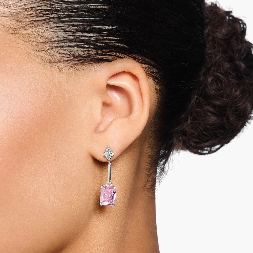 THOMAS SABO Heritage Pink Silver Drop Earrings Earrings Thomas Sabo   