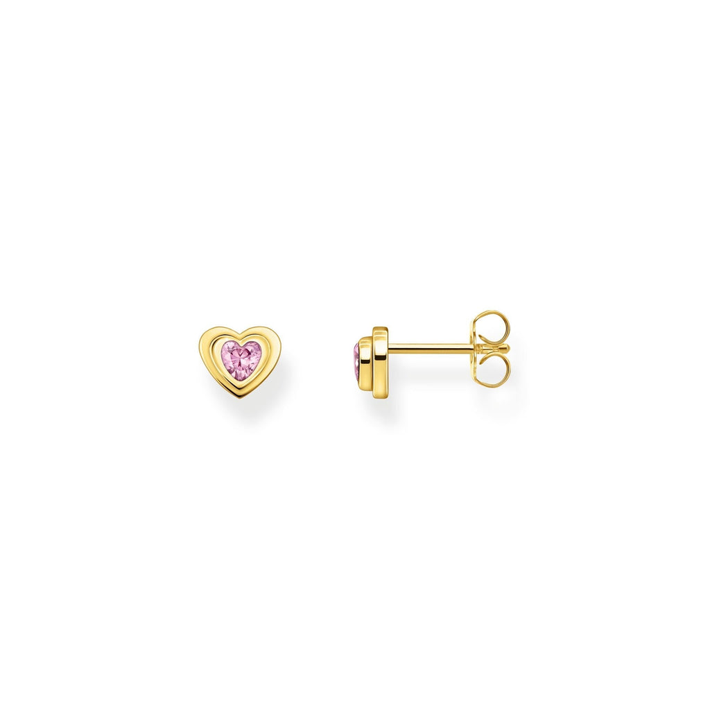 THOMAS SABO Ear Studs in Heart-Shape with Pink Zirconia Earrings Thomas Sabo   