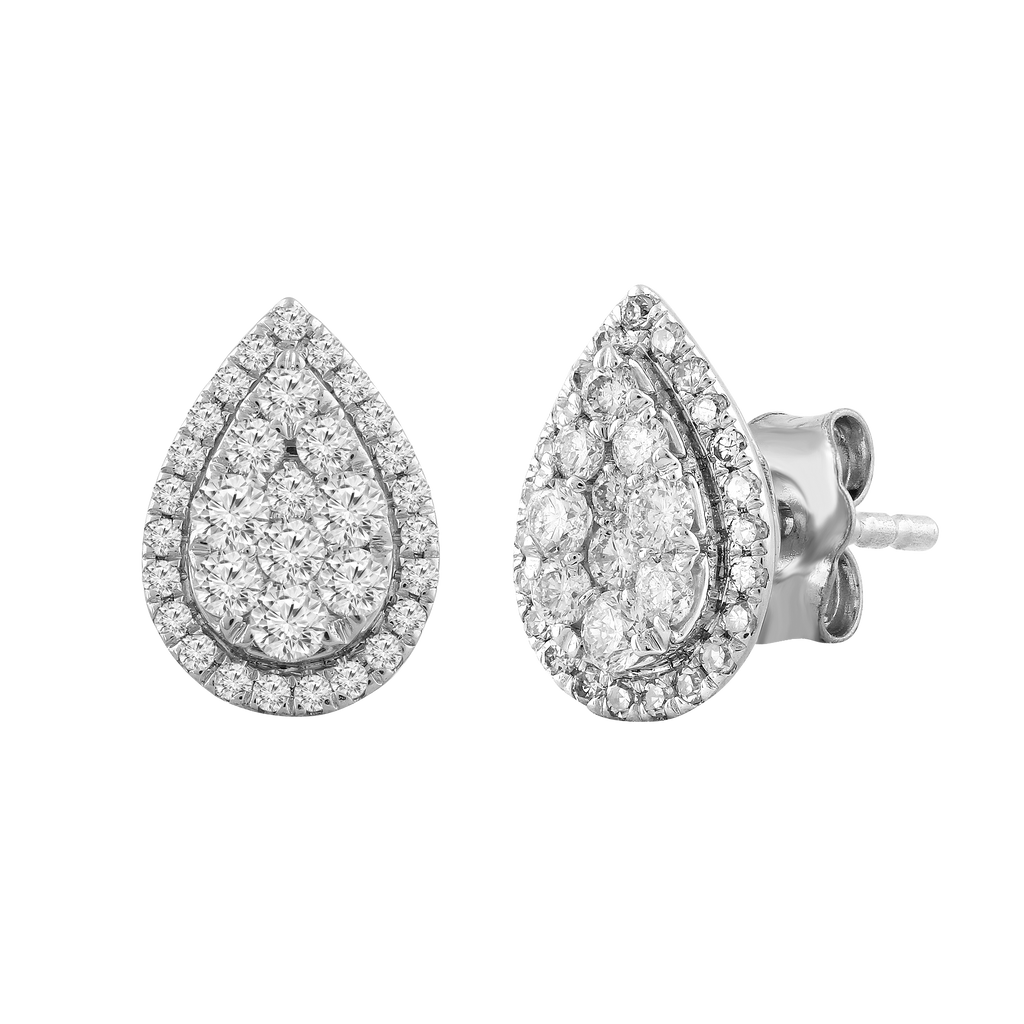Diamond Pear Stud Earrings with 0.50ct Diamonds in 18K White Gold - IGE-14494-050-18W Earrings Boutique Diamond Jewellery   