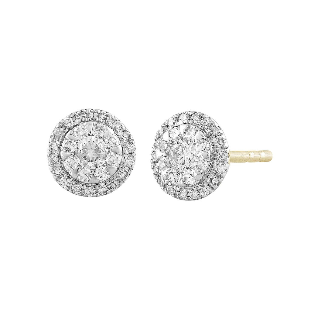 Cluster Stud Earrings with 0.25ct Diamond in 9K Yellow Gold Earrings Boutique Diamond Jewellery   
