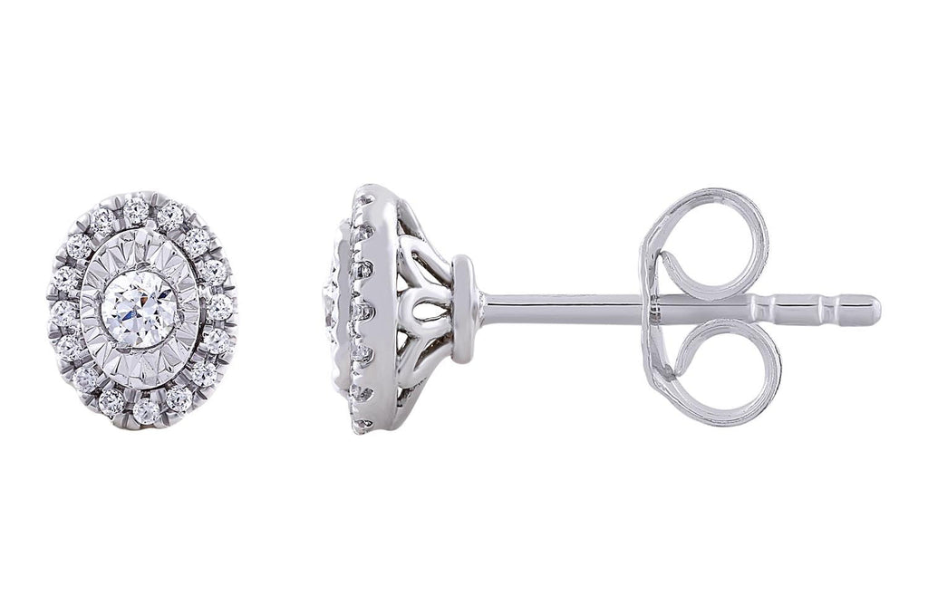 Stud Earrings with 0.20ct Diamonds in 9K White Gold Earrings Boutique Diamond Jewellery   
