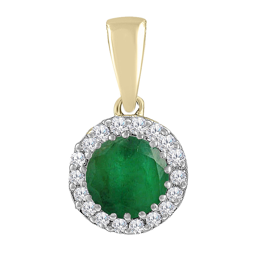 Emerald Pendants with 0.03ct Diamonds in 9K Yellow Gold Pendant Boutique Diamond Jewellery   