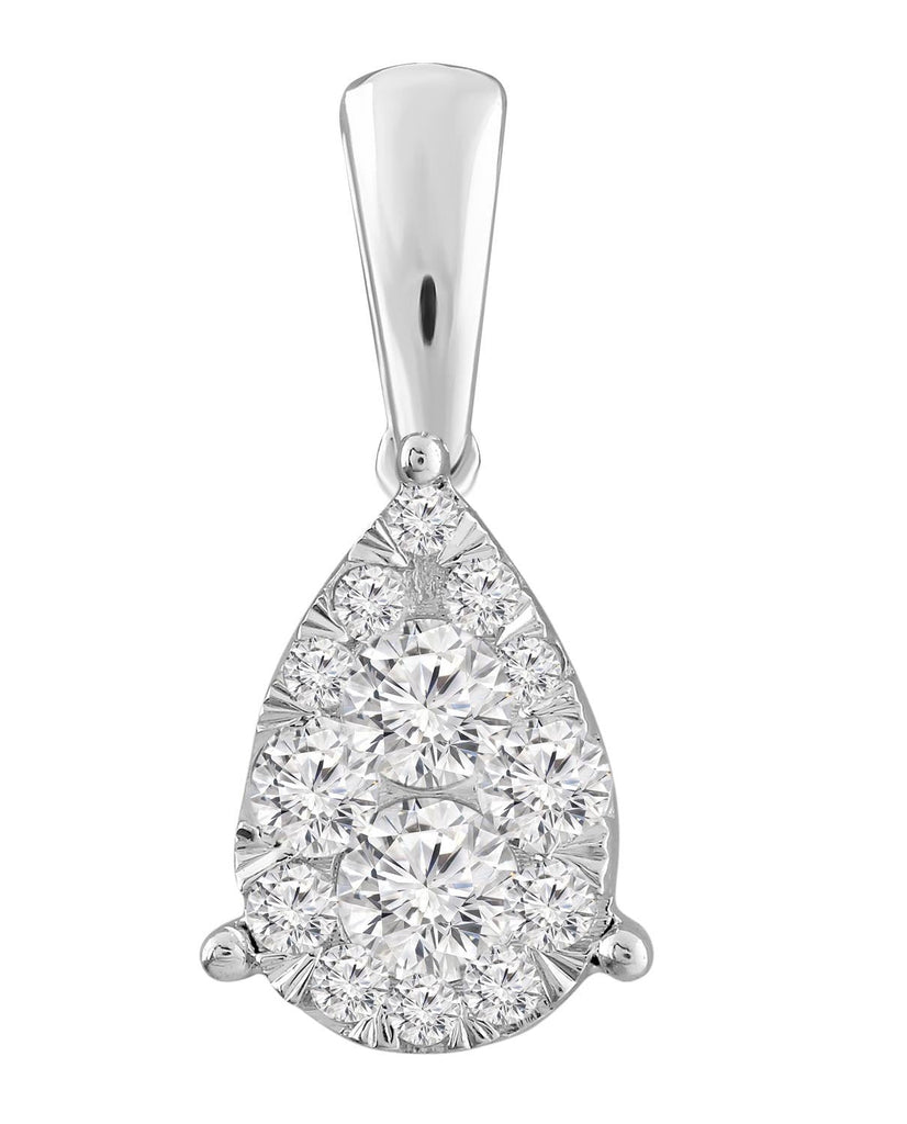 Necklace and Pendant with 0.50ct Diamonds in 9K White Gold Necklace Boutique Diamond Jewellery   
