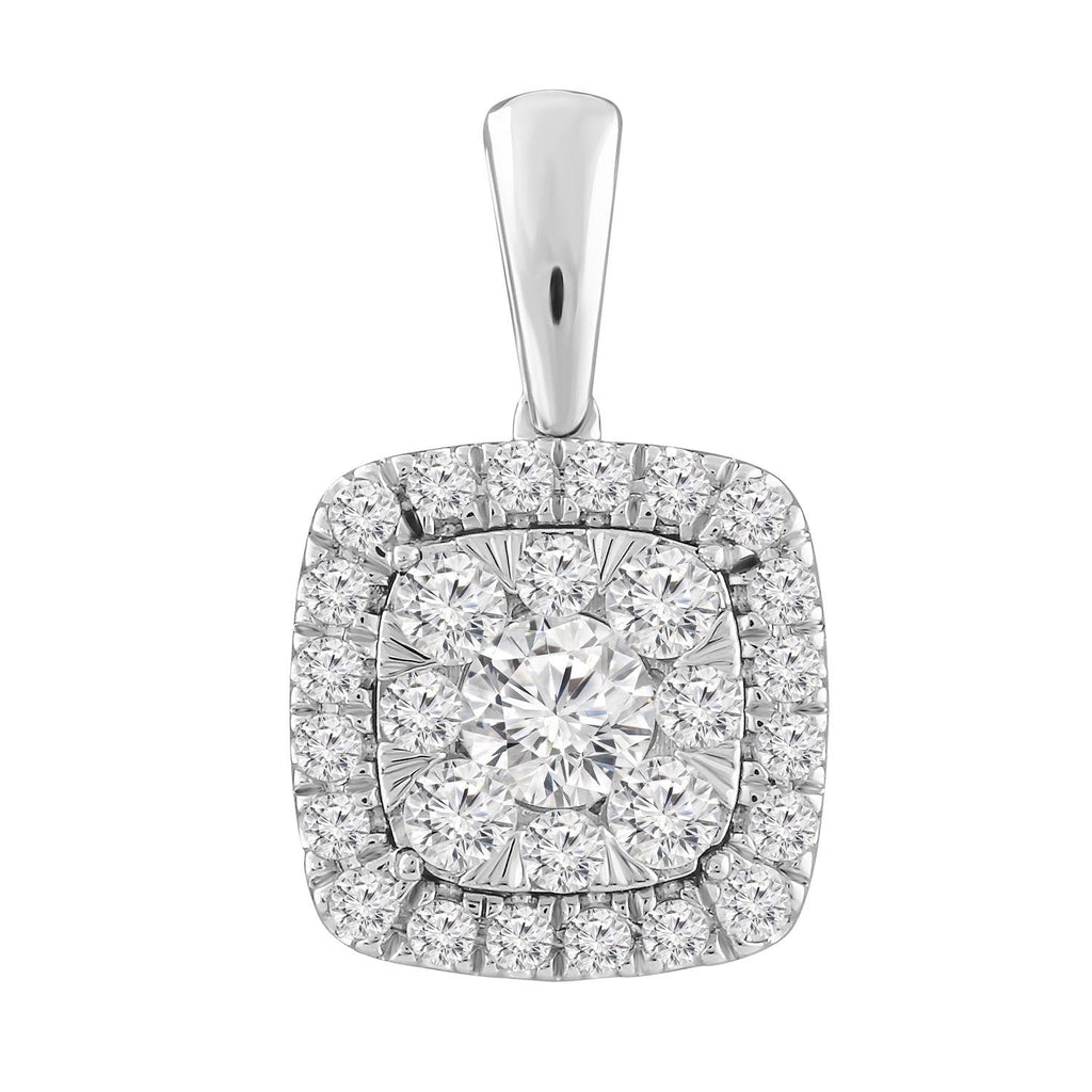 Necklace and Pendant with 0.50ct Diamonds in 9K White Gold Necklace Boutique Diamond Jewellery   