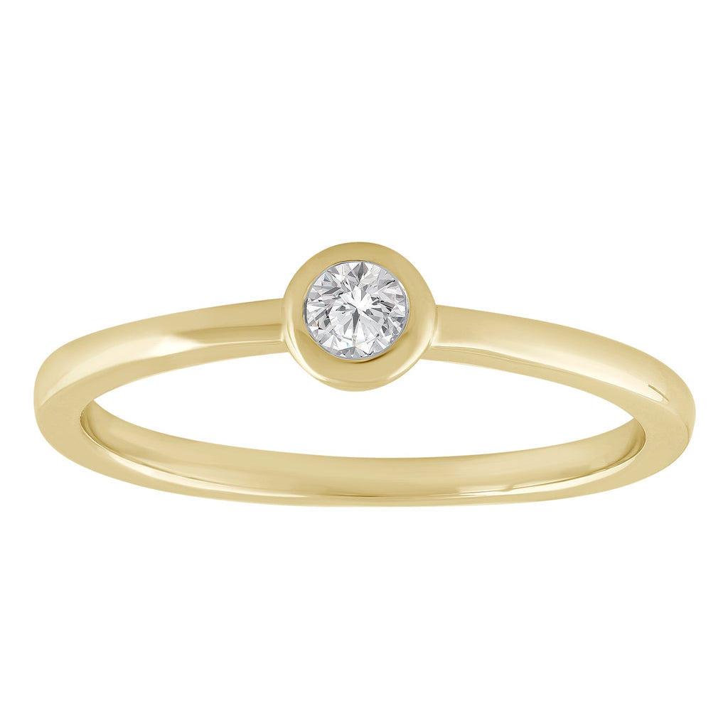 Solitaire Ring with 0.10ct Diamond in 9K Yellow Gold Ring Boutique Diamond Jewellery   