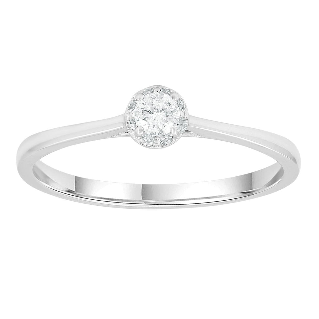 Solitaire Ring with 0.20ct Diamonds in 9K White Gold Ring Boutique Diamond Jewellery   