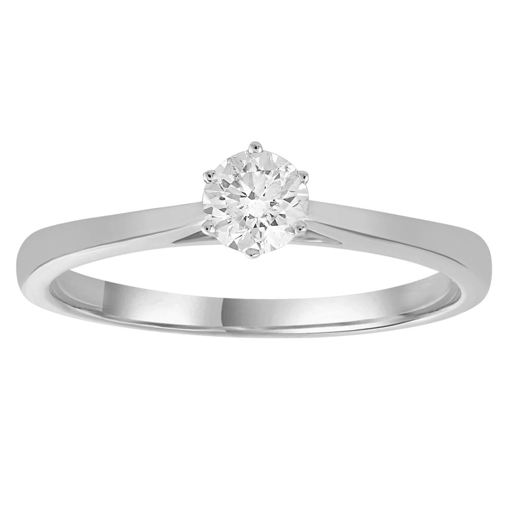 Solitaire Ring with 0.33ct Diamonds in 9K White Gold Ring Boutique Diamond Jewellery   
