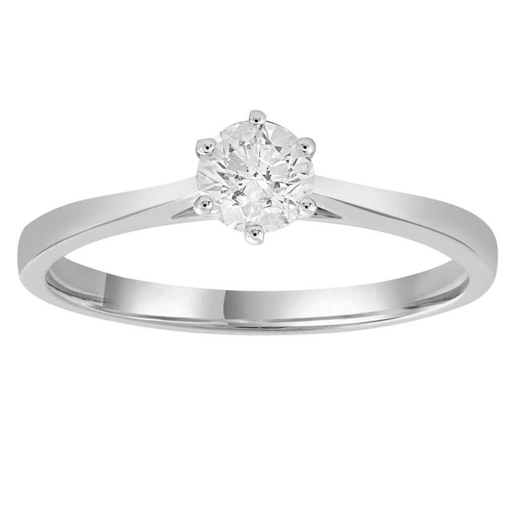 Solitaire Ring with 0.50ct Diamonds in 9K White Gold Ring Boutique Diamond Jewellery   