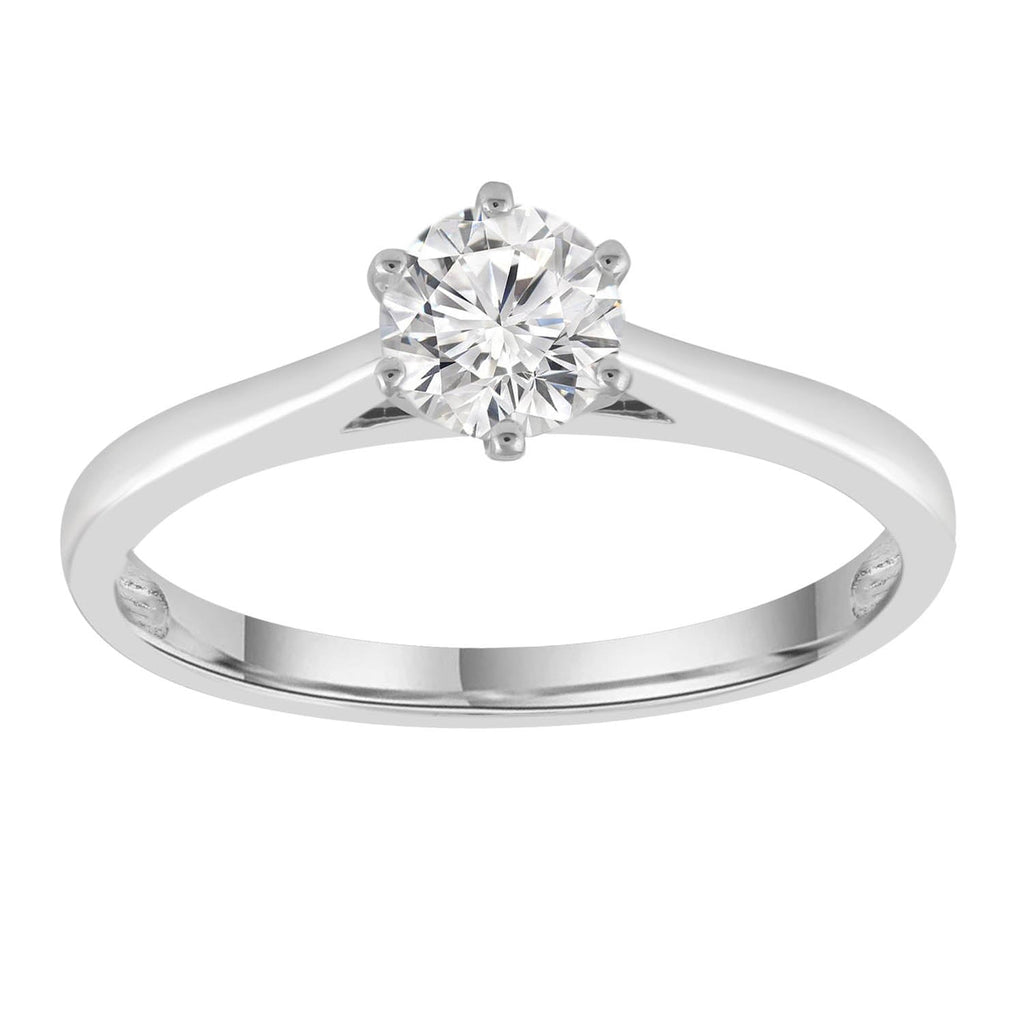 Solitaire Ring with 0.70ct Diamonds in 9K White Gold Ring Boutique Diamond Jewellery   
