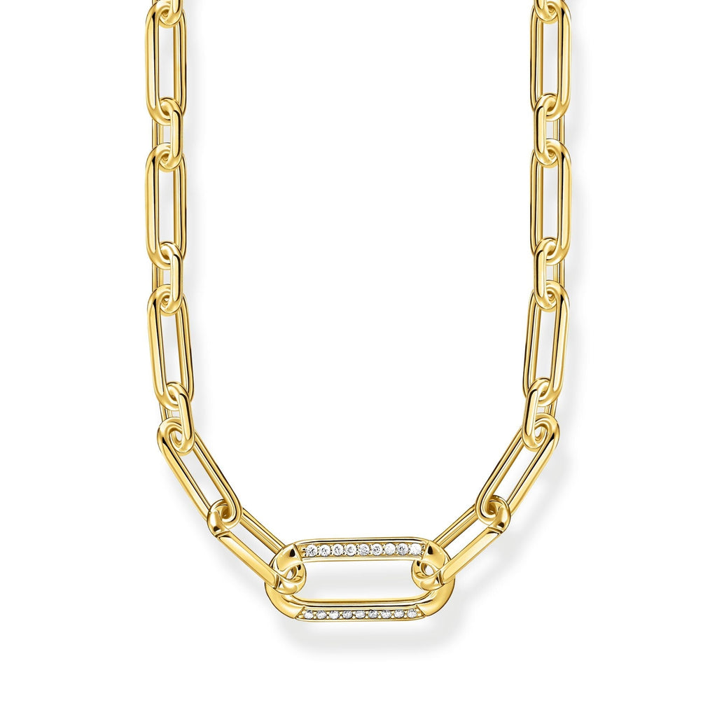 THOMAS SABO Golden Link Necklace with Anchor Element and Zirconia Necklace Thomas Sabo   
