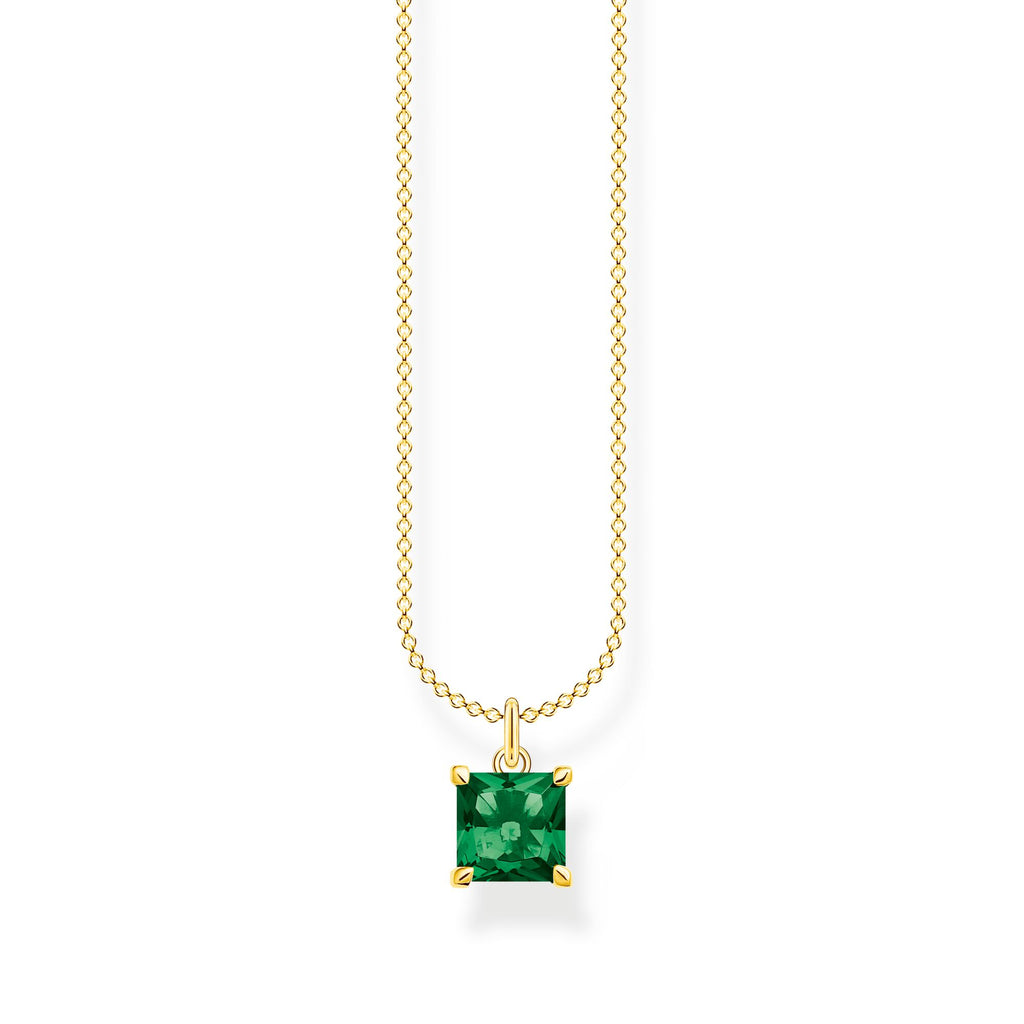 THOMAS SABO Necklace with green stone gold Necklace Thomas Sabo   