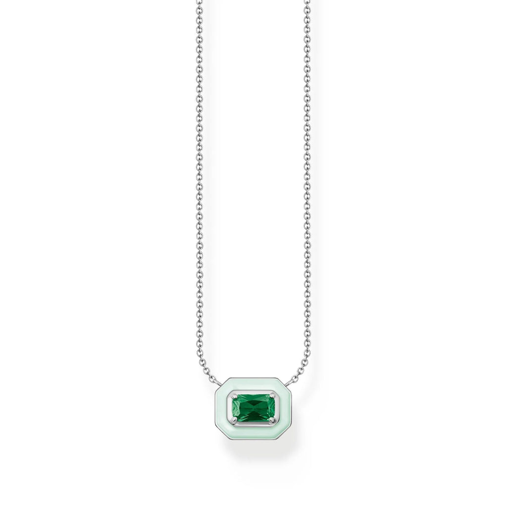 THOMAS SABO Octagon Green Stone Necklace Necklace Thomas Sabo 40 - 45 cm  