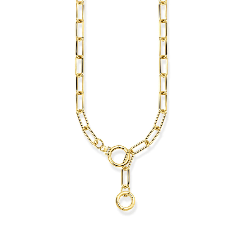 THOMAS SABO Golden Link Necklace with Ring Clasps and Zirconia Necklace Thomas Sabo   