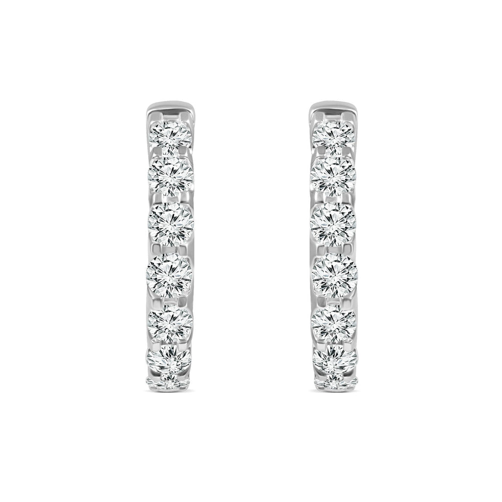 1.50ct Lab Grown Diamond Hoop Earrings in 18K White Gold Earrings Boutique Diamond Jewellery   