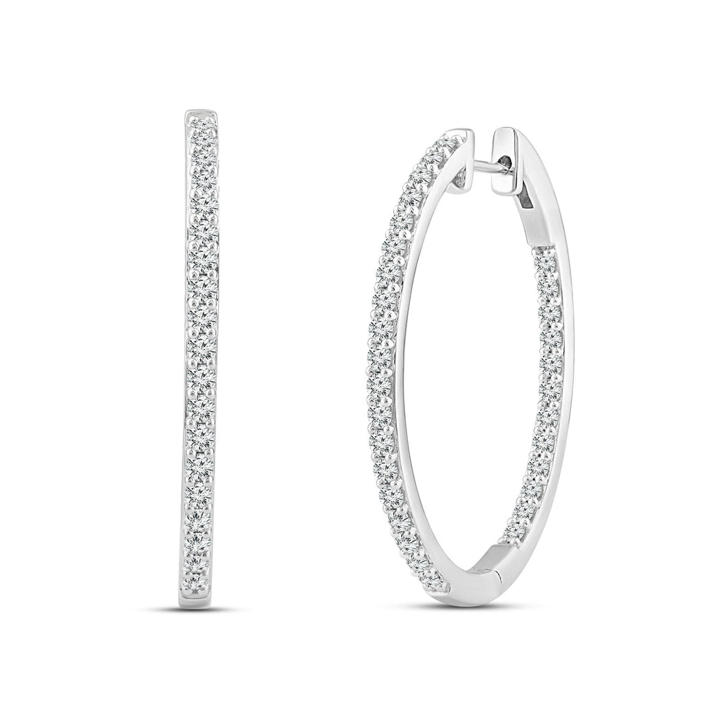 2.00ct Lab Grown Diamond Hoop Earrings in 18K White Gold Earrings Boutique Diamond Jewellery   