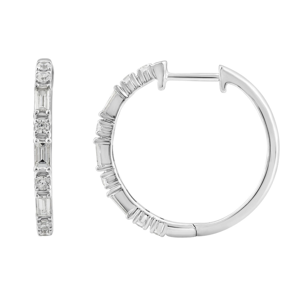 0.50ct Lab Grown Diamond Hoop Earrings in 18K White Gold Earrings Boutique Diamond Jewellery   