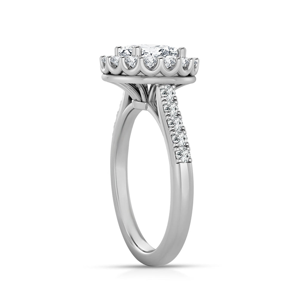2.00ct Lab Grown Halo Diamond Ring in 18K White Gold Rings Boutique Diamond Jewellery   