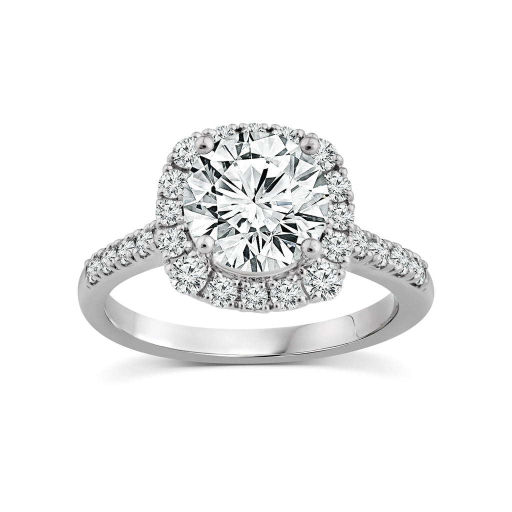 2.75ct Lab Grown Halo Diamond Ring in 18K White Gold Rings Boutique Diamond Jewellery L  
