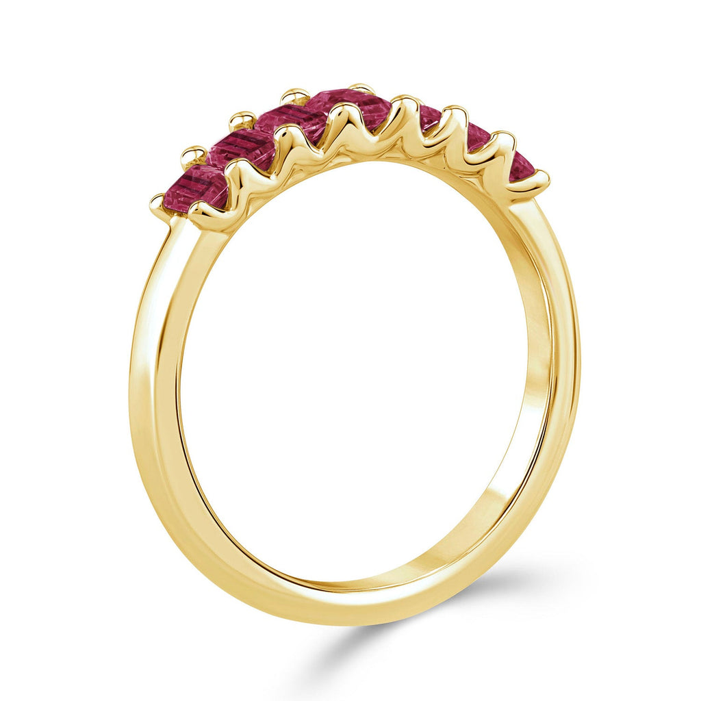 Emerald Cut Rhodolite Garnet Ring in 9K Yellow Gold Ring Boutique Diamond Jewellery   