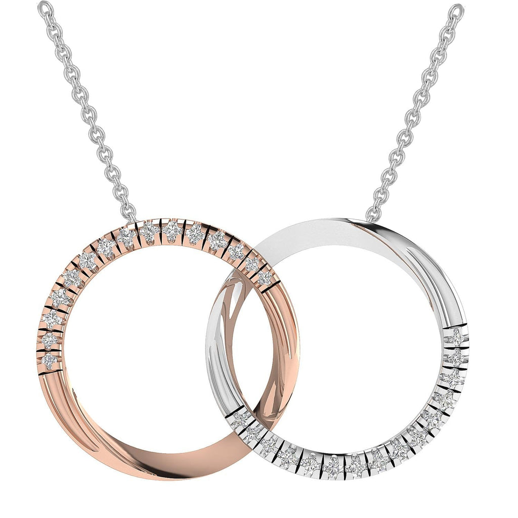 Necklace with 0.10ct Diamonds in 9K Rose & White Gold Necklace Boutique Diamond Jewellery   