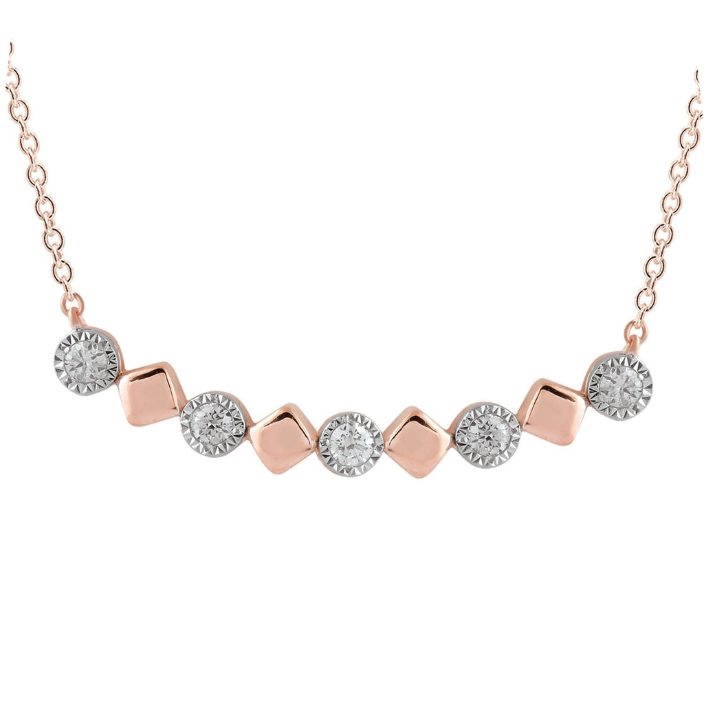 Necklace with 0.15ct Diamonds in 9K Rose Gold Necklace Boutique Diamond Jewellery   