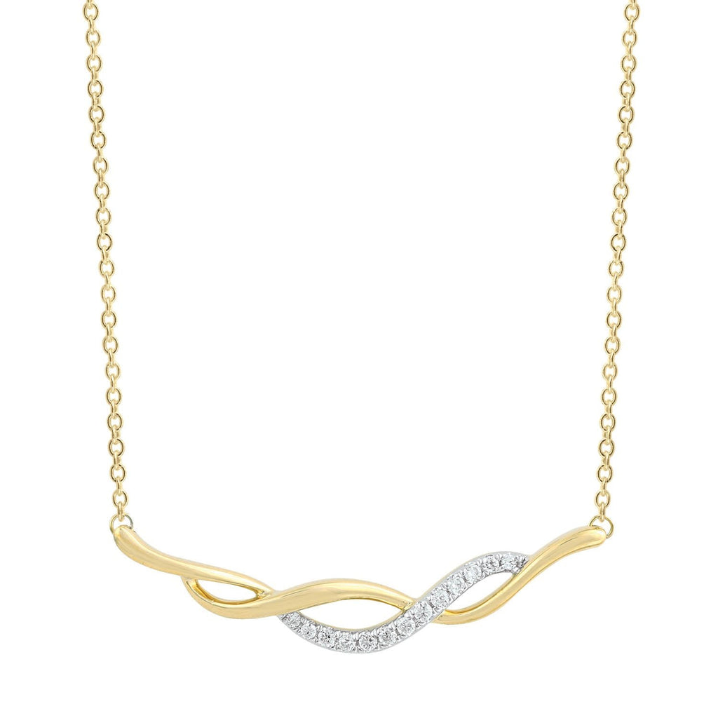 Necklace with 0.1ct Diamonds in 9K Yellow Gold Necklace Boutique Diamond Jewellery   