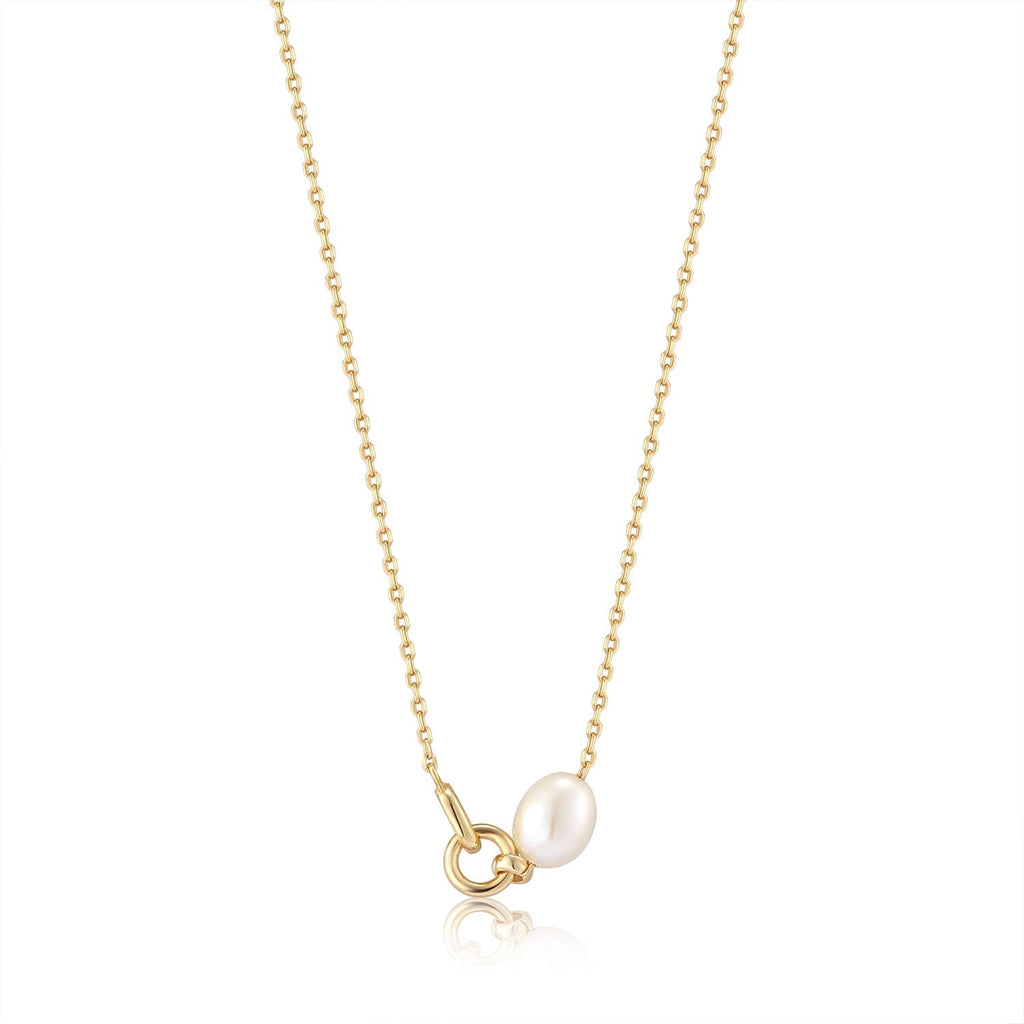 Ania Haie Gold Pearl Link Chain Necklace Necklaces Ania Haie   