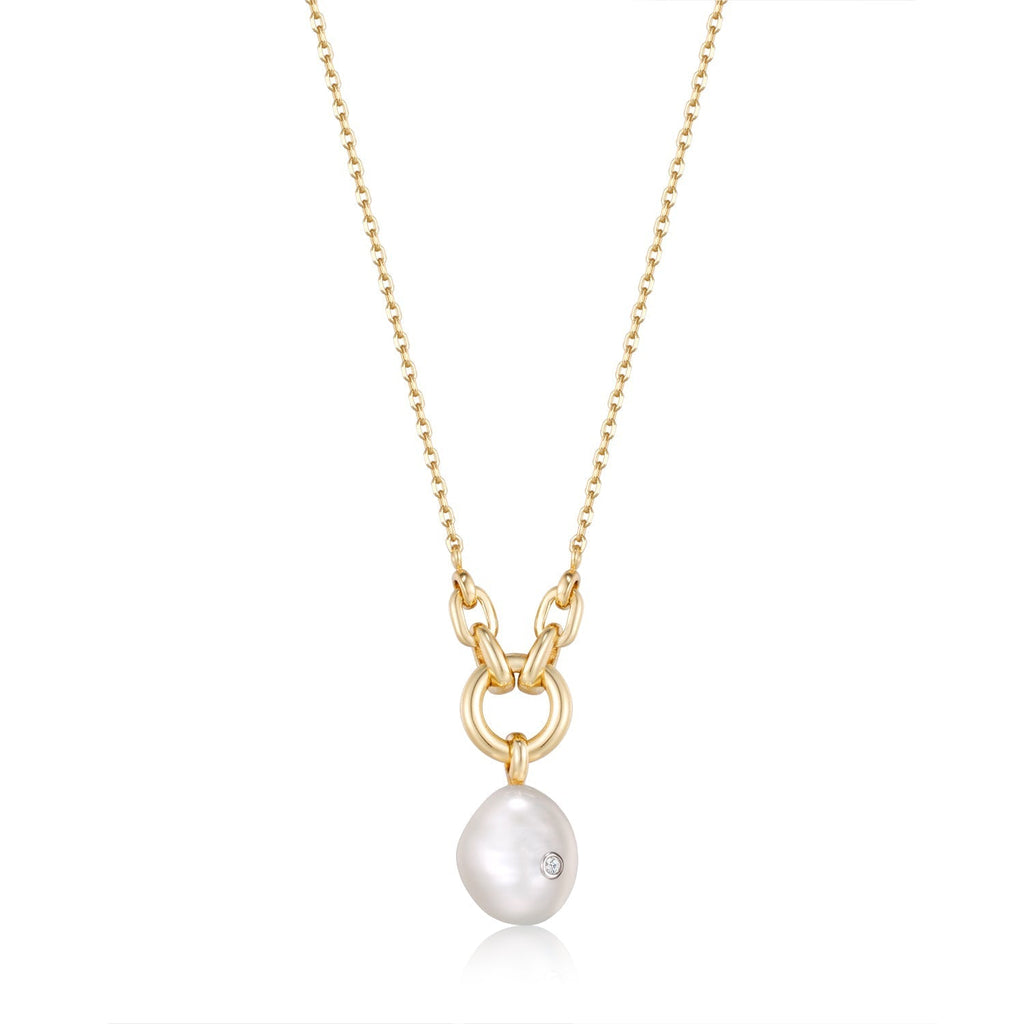 Ania Haie Gold Pearl Sparkle Pendant Necklace Necklaces Ania Haie   