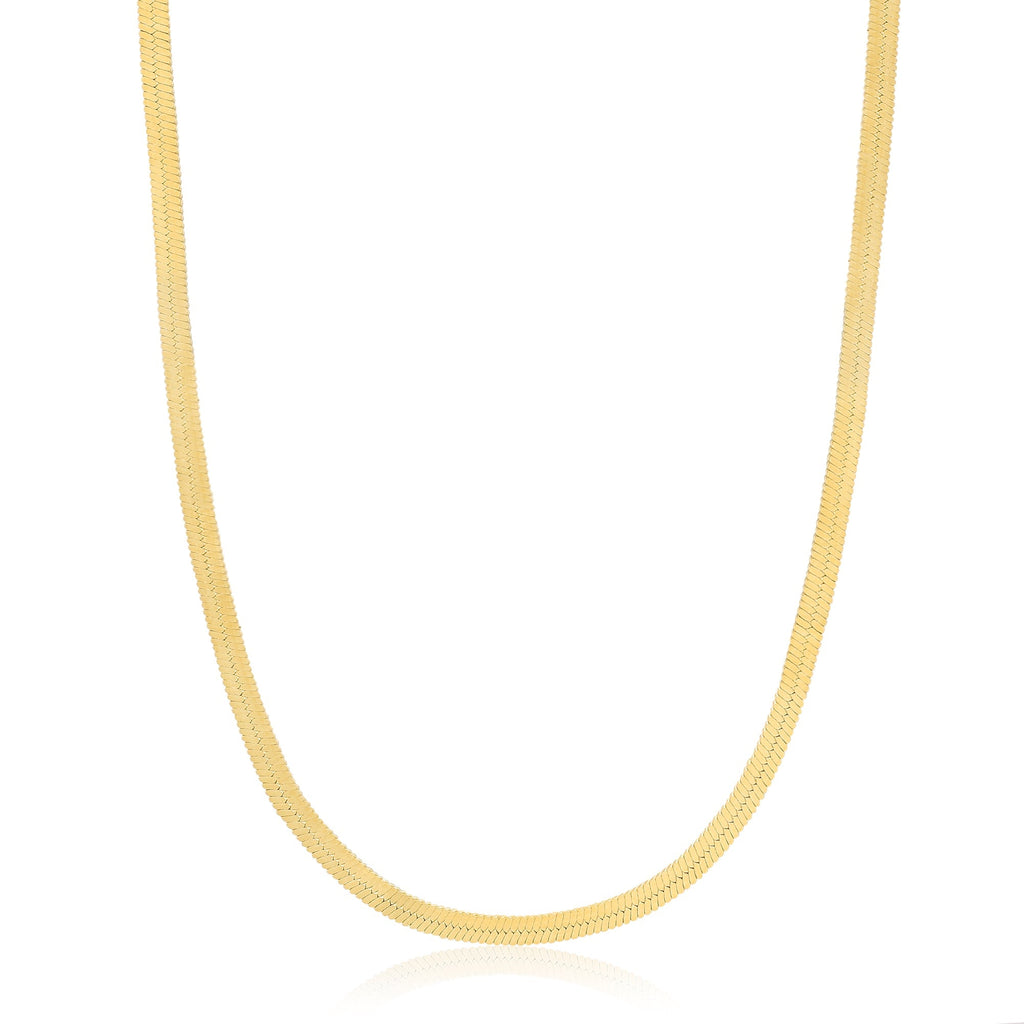Ania Haie Gold Flat Snake Chain Necklace Necklaces Ania Haie   