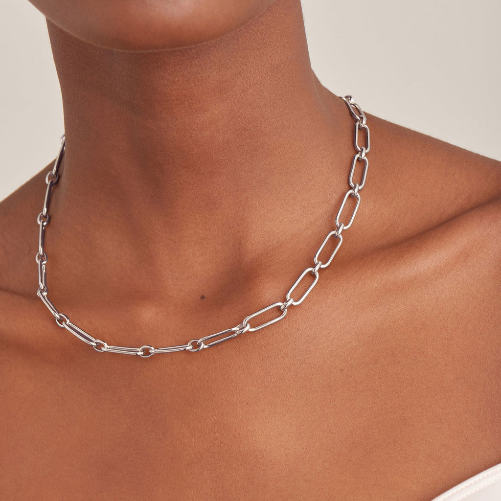 Ania Haie Silver Cable Connect Chunky Chain Necklace Necklaces Ania Haie   