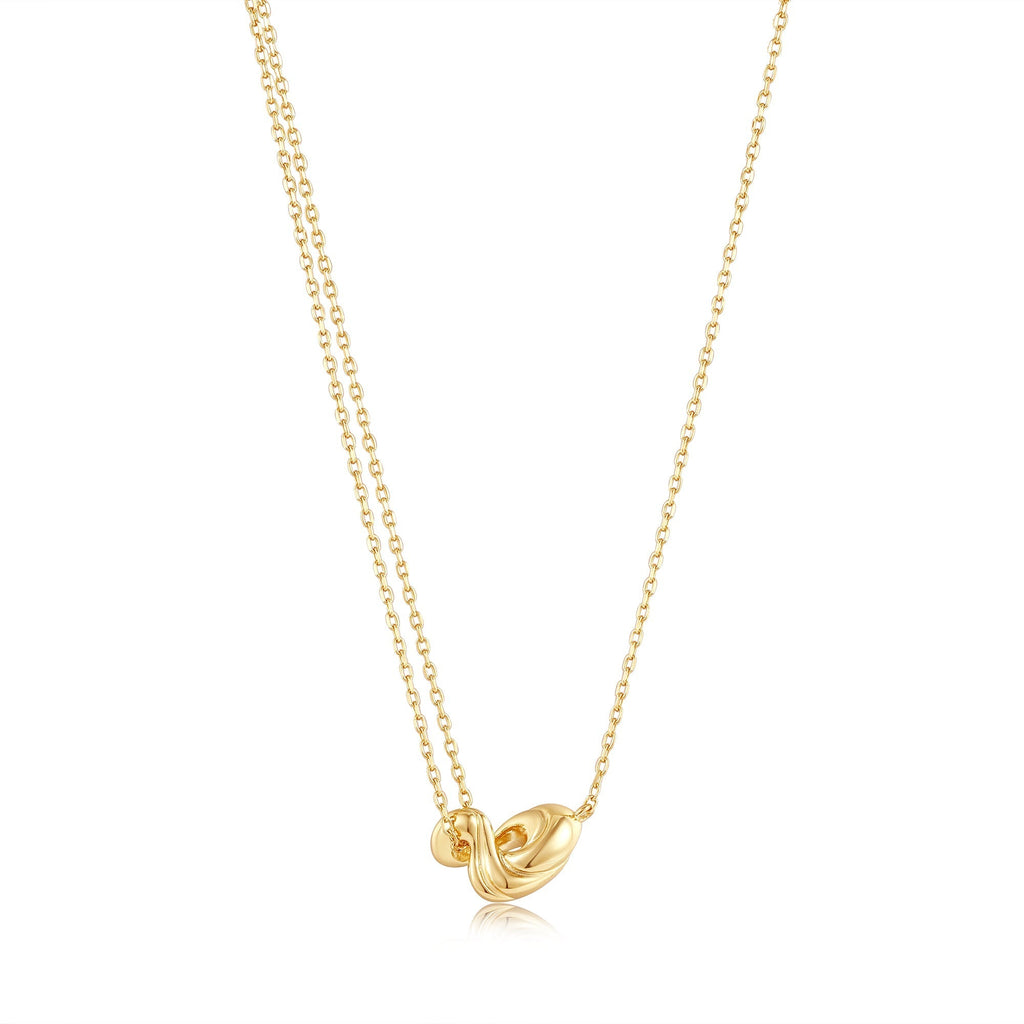 Ania Haie Gold Twisted Wave Mini Pendant Necklace Necklace Ania Haie   