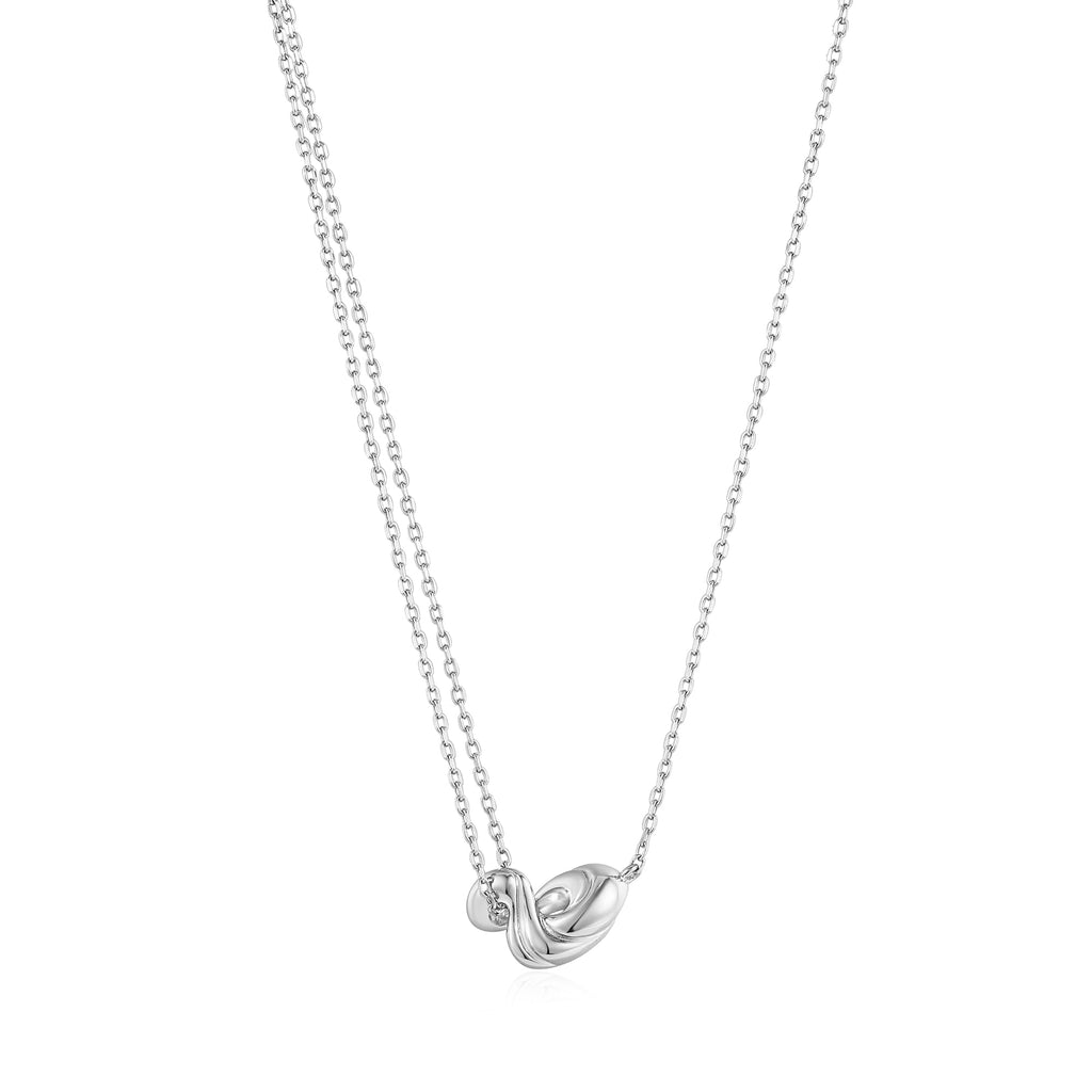 Ania Haie Silver Twisted Wave Mini Pendant Necklace Necklace Ania Haie   