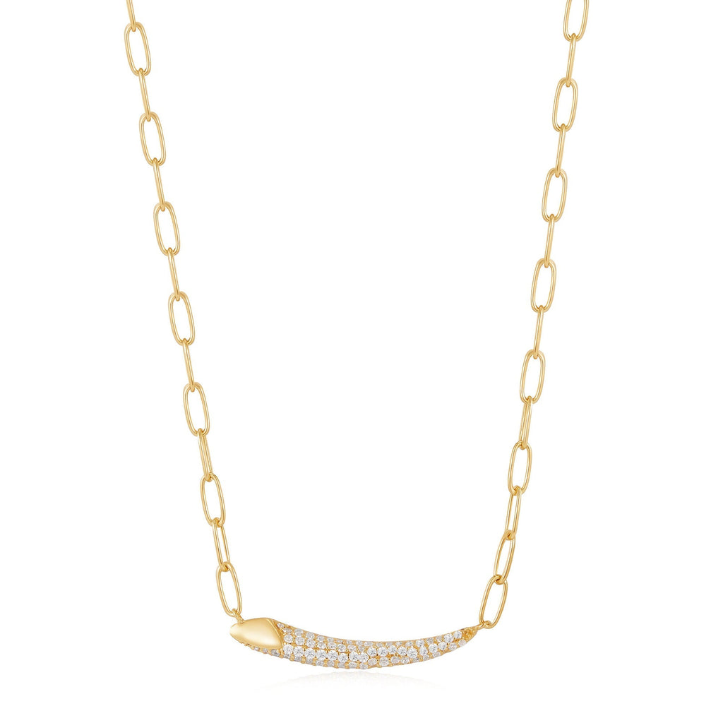 Ania Haie Gold Pave Bar Chain Necklace Necklace Ania Haie   