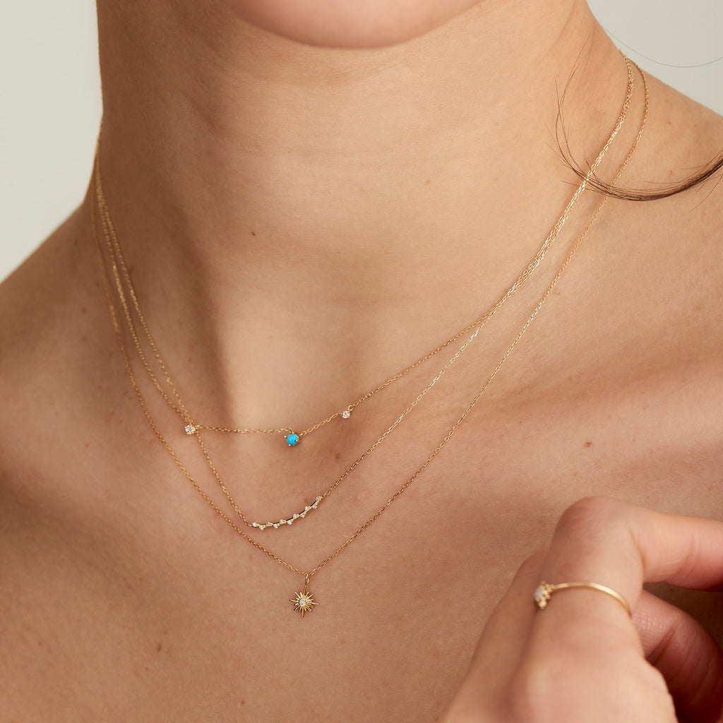 Ania Haie 14kt Gold Stargazer Natural Diamond Bar Necklace Necklaces Ania Haie   