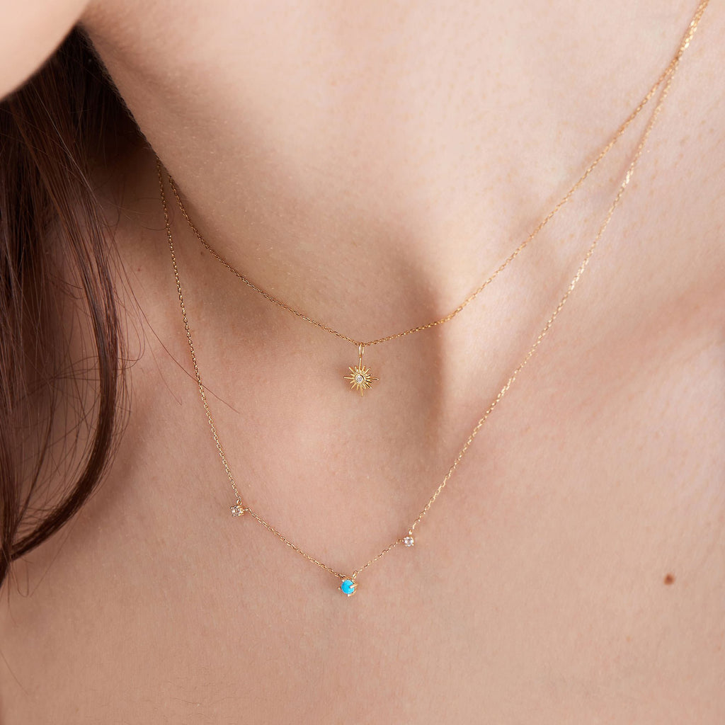 Ania Haie 14kt Gold Sunburst Natural Diamond Necklace Necklace Ania Haie   