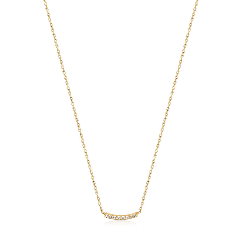Ania Haie 14kt Gold Magma Curve Diamond Necklace Necklaces Ania Haie   