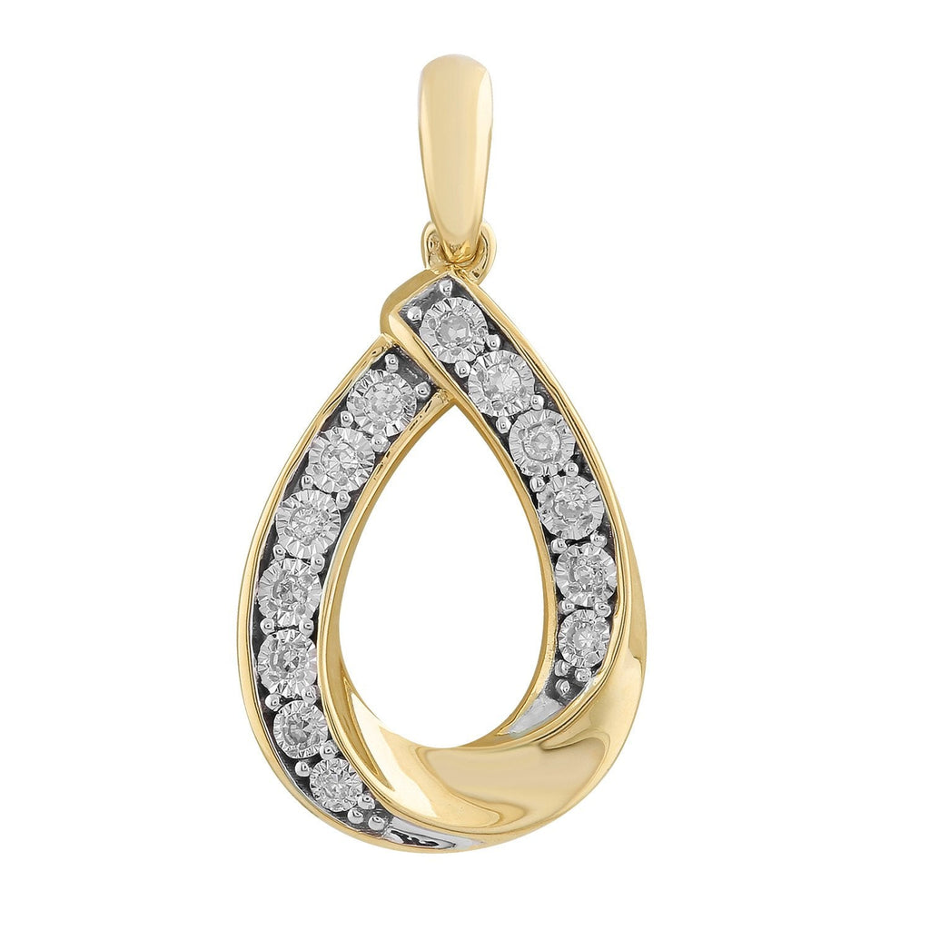 Pendant with 0.06ct Diamonds in 9K Yellow Gold Pendant Boutique Diamond Jewellery   