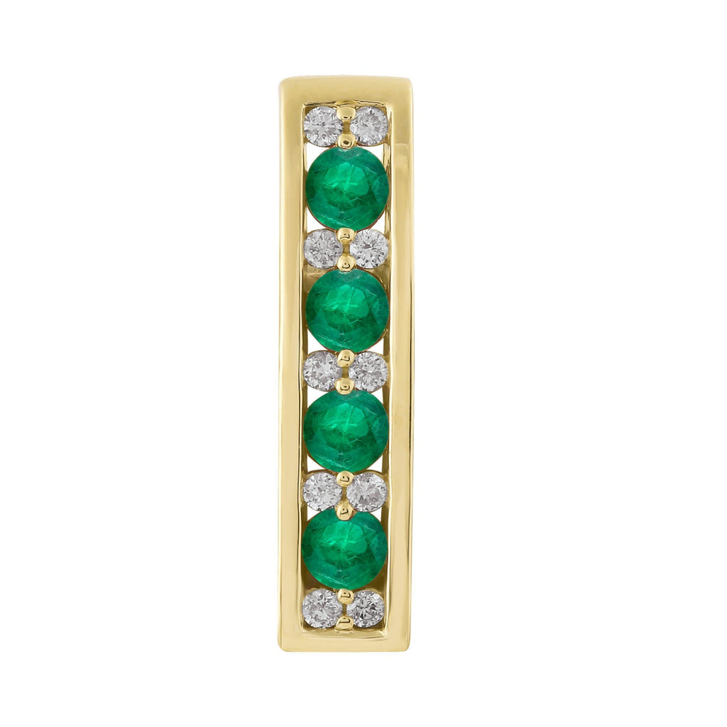 Diamond Emerald Pendant with 0.10ct Diamonds in 9K Yellow Gold Pendant Boutique Diamond Jewellery   