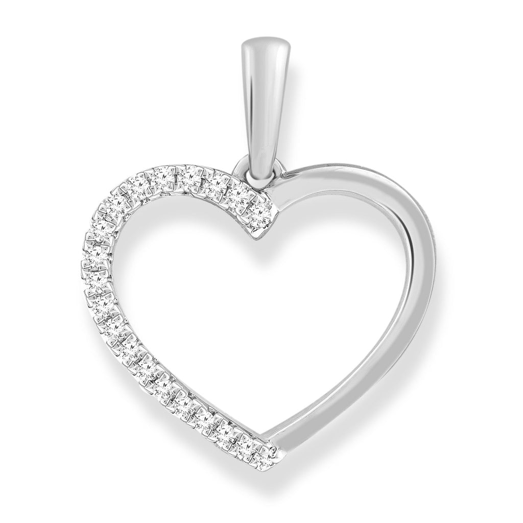 Diamond Pendant with 0.06ct Diamonds in 9K White Gold Pendant Boutique Diamond Jewellery   