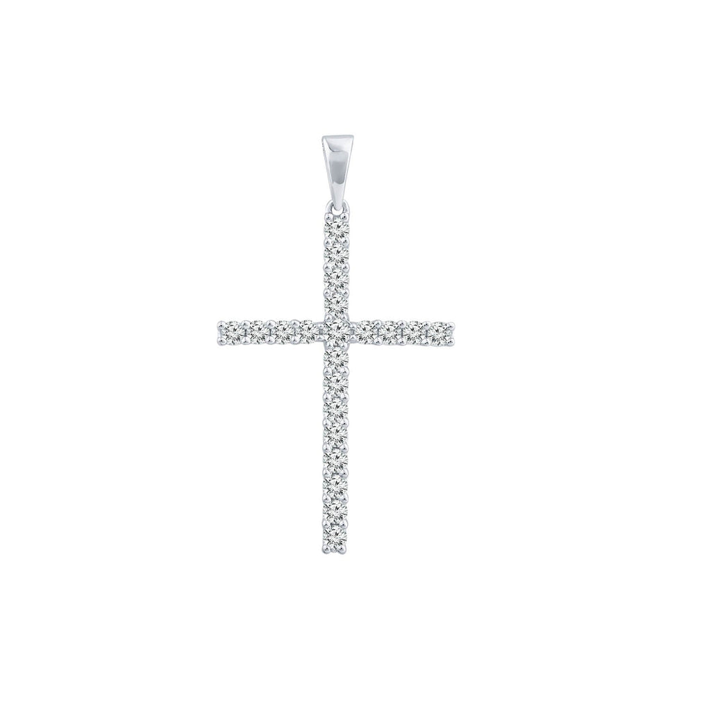 Diamond Cross Pendant with 0.50ct Diamonds in 9K White Gold - PC-0171-W Pendant Boutique Diamond Jewellery   