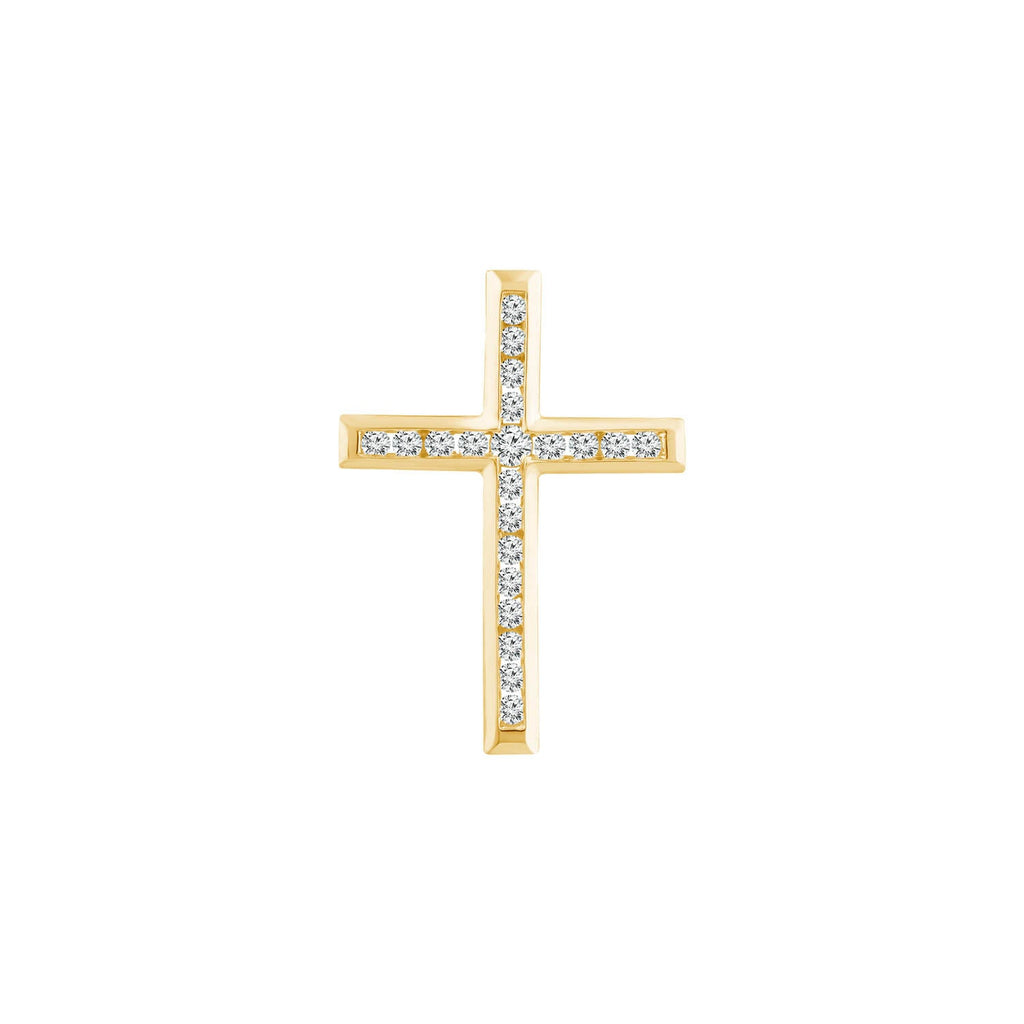 Diamond Cross Pendant with 0.50ct Diamonds in 9K Yellow Gold - PC-0172-Y Pendant Boutique Diamond Jewellery   