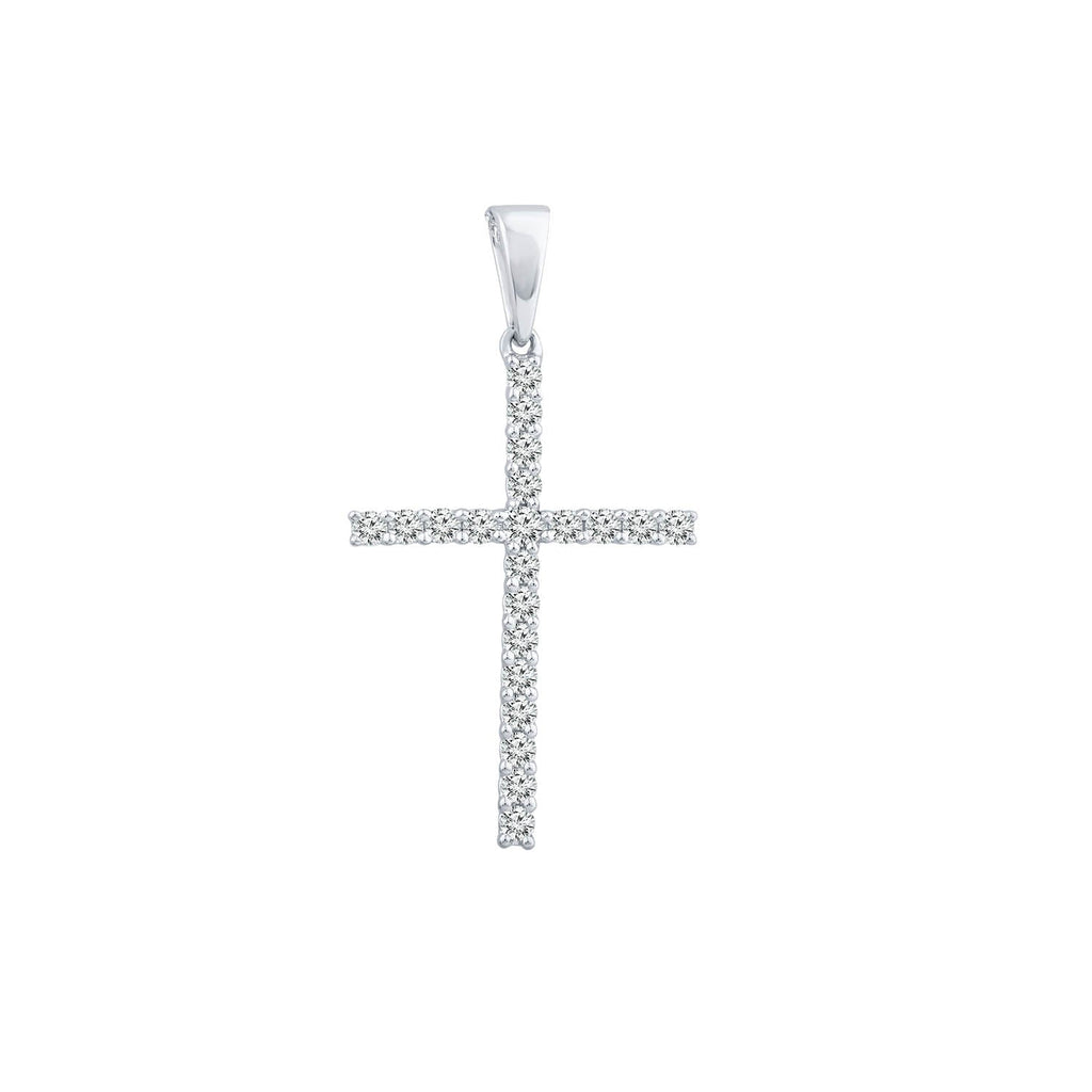 Diamond Cross Pendant with 0.25ct Diamonds in 9K White Gold - PC-0173-W Pendant Boutique Diamond Jewellery   