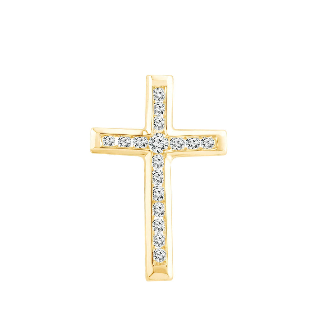 Diamond Cross Pendant with 0.10ct Diamonds in 9K Yellow Gold - PC-0174-Y Pendant Boutique Diamond Jewellery   