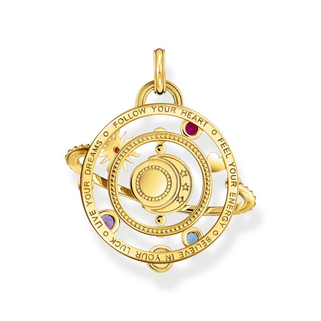 THOMAS SABO Gold Planetary Ring Pendant with Colourful Stones Pendant Thomas Sabo   