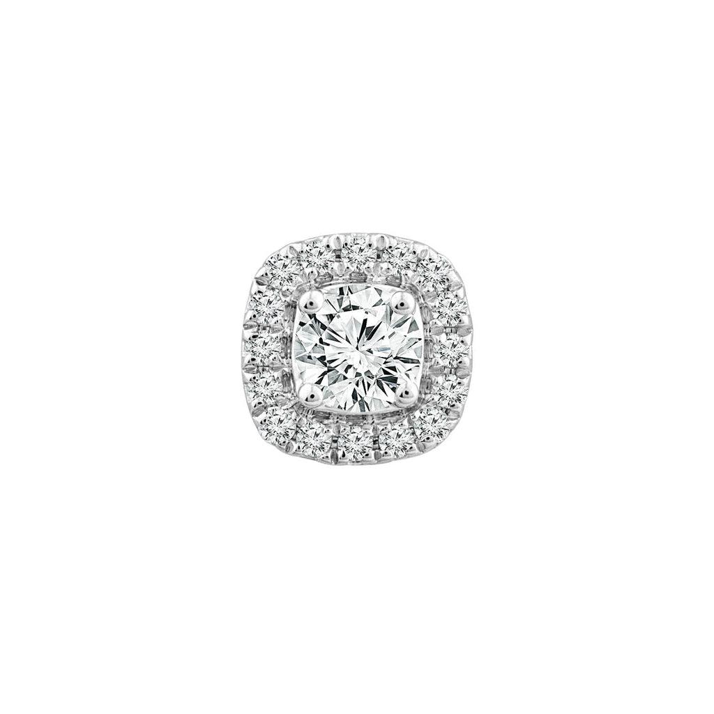 Halo Stud Pendant with 0.33ct Diamonds in 9K White Gold - PF-6132-W Pendants Boutique Diamond Jewellery   