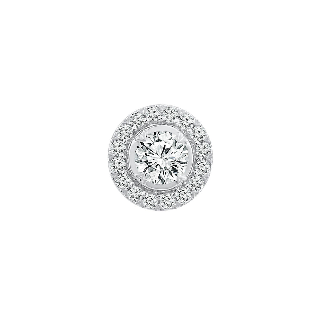 Halo Stud Pendant with 0.33ct Diamonds in 9K White Gold - PF-6140-W Pendants Boutique Diamond Jewellery   