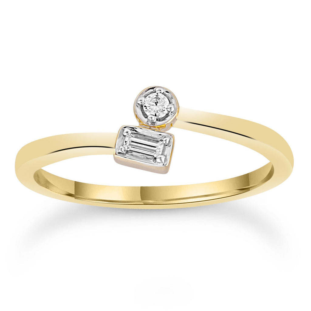 Diamond Ring with 0.05ct Diamonds in 9K Yellow Gold Rings Boutique Diamond Jewellery   