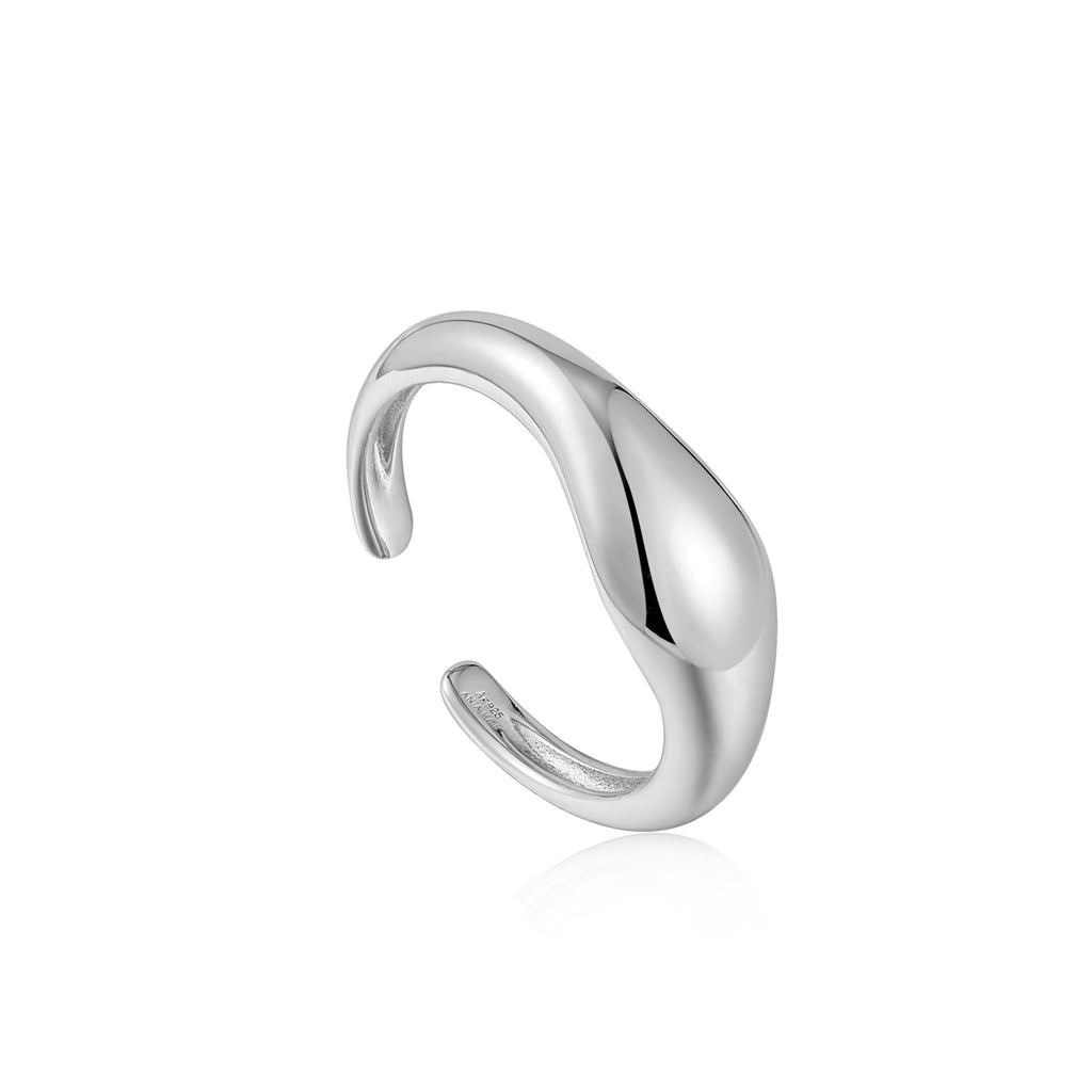 Ania Haie Silver Wave Adjustable Ring Rings Ania Haie   